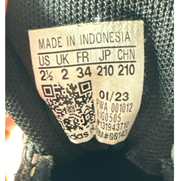 Adidas Breaknet 2.0 Leopard Velcro Faux Leather Girls sz 2.5 - Picture 6 of 6